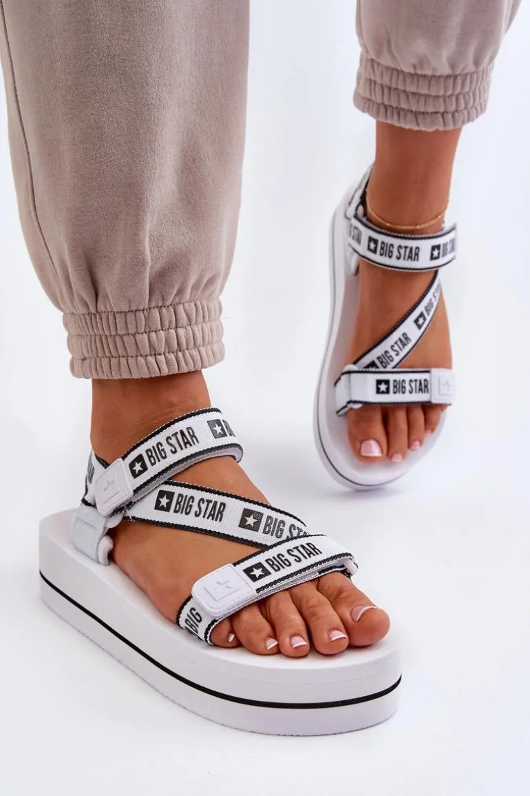 Sandały Damskie Na Platformie Big Star NN274A526 Białe