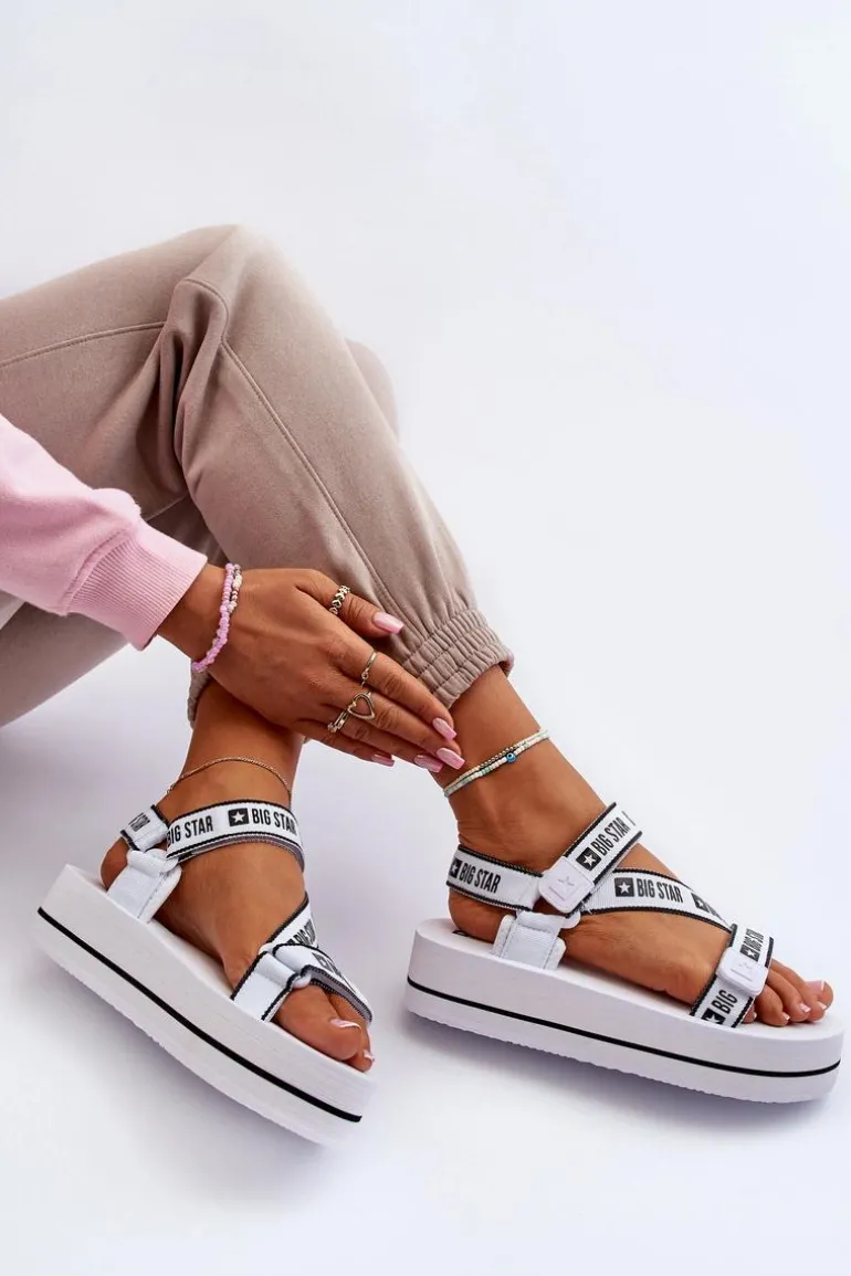 Sandały Damskie Na Platformie Big Star NN274A526 Białe