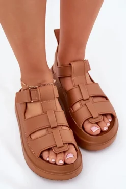 Sandały Damskie Na Platformie Camel Nitavelia