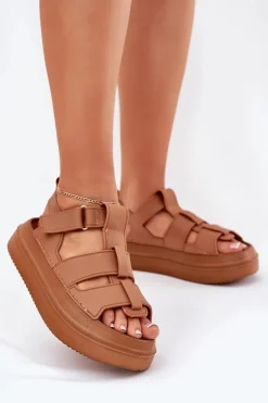 Sandały Damskie Na Platformie Camel Nitavelia