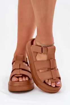 Sandały Damskie Na Platformie Camel Nitavelia