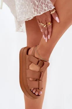 Sandały Damskie Na Platformie Camel Nitavelia