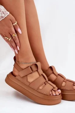 Sandały Damskie Na Platformie Camel Nitavelia