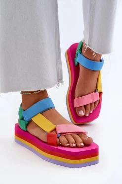 Sandały Damskie Na Platformie Multikolor Edireda