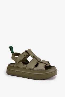 Sandały Damskie Na Platformie Zielone Nitavelia