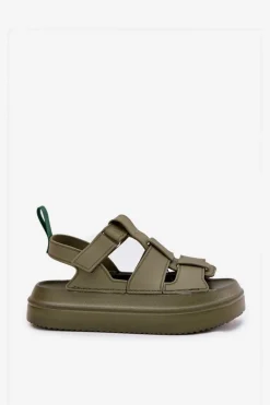 Sandały Damskie Na Platformie Zielone Nitavelia