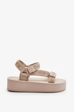 Sandały Damskie Na Platformie Big Star NN274A528 Beżowe