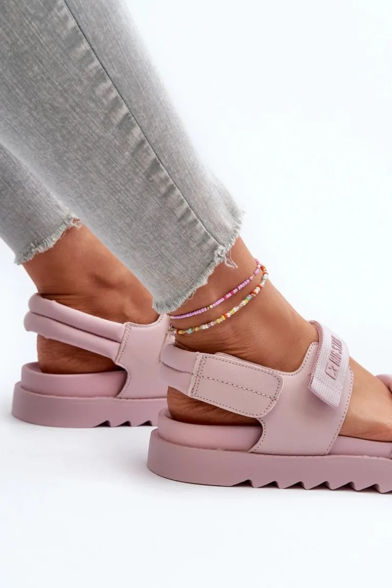 Sandały Damskie Na Platformie Big Star NN274753 Różowe