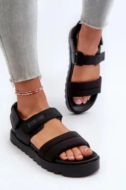 Sandały Damskie Na Platformie Big Star NN274750 Czarne
