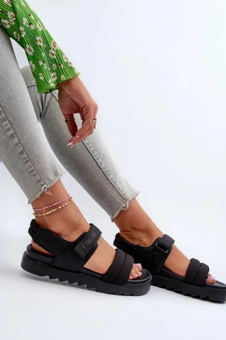 Sandały Damskie Na Platformie Big Star NN274750 Czarne