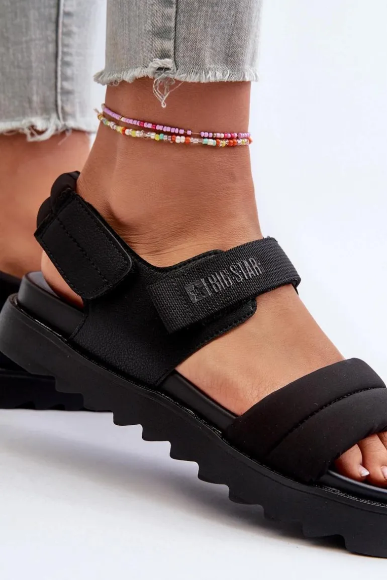 Sandały Damskie Na Platformie Big Star NN274750 Czarne