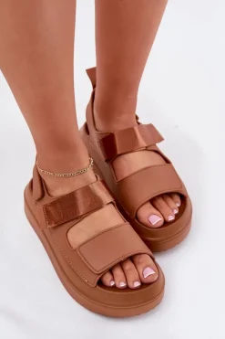 Sandały Damskie Na Platformie Z Rzepami Camel Nitepira