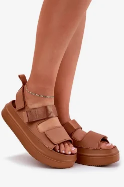 Sandały Damskie Na Platformie Z Rzepami Camel Nitepira