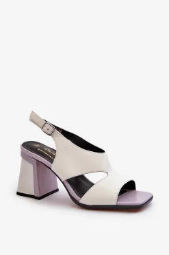 Sandały Damskie Na Słupku Białe D&A MR38-153