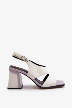 Sandały Damskie Na Słupku Białe D&A MR38-153