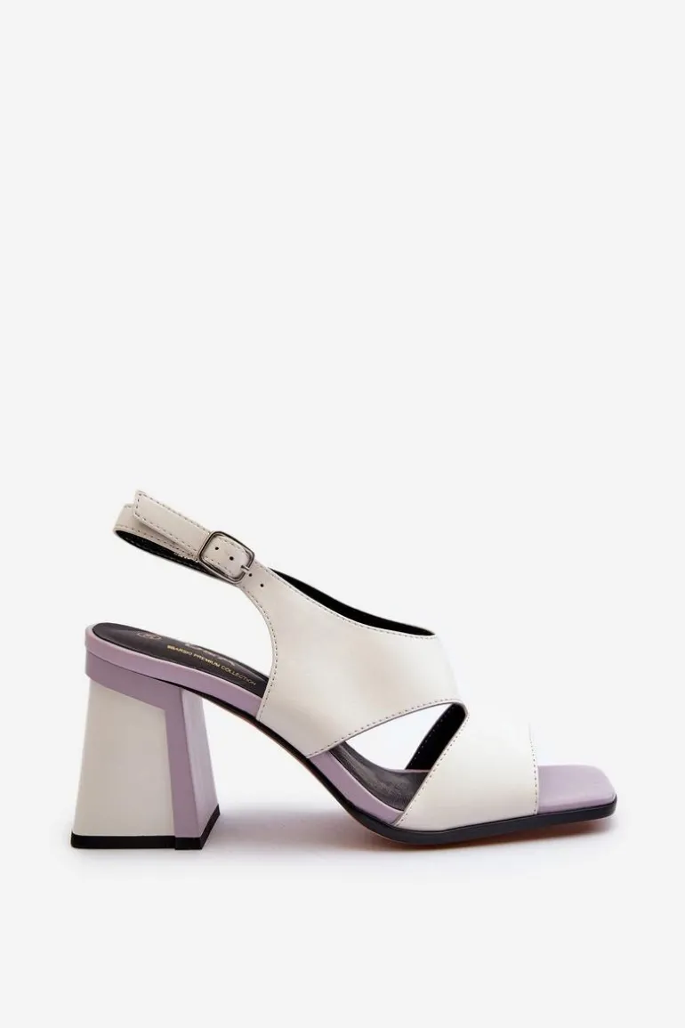 Sandały Damskie Na Słupku Białe D&A MR38-153