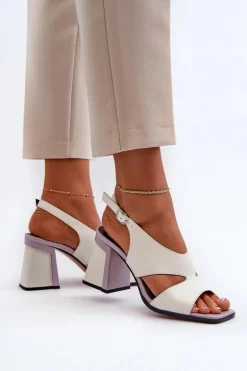 Sandały Damskie Na Słupku Białe D&A MR38-153