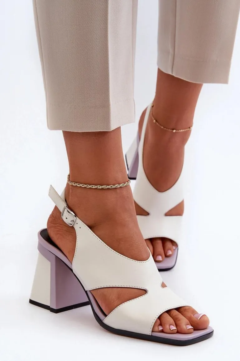 Sandały Damskie Na Słupku Białe D&A MR38-153