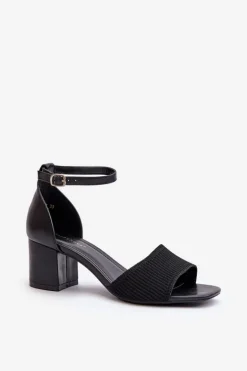 Sandały Damskie Na Słupku Czarne Desvia