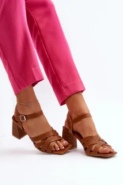 Sandały Damskie Na Słupku Camel Opifiana