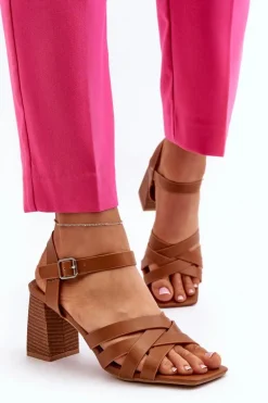 Sandały Damskie Na Słupku Camel Opifiana