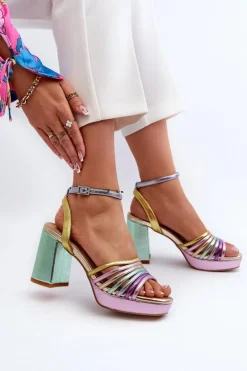 Sandały Damskie Na Słupku D&A CR920 Multikolor