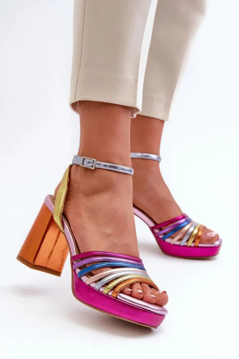 Sandały Damskie Na Słupku D&A CR920 Multikolor