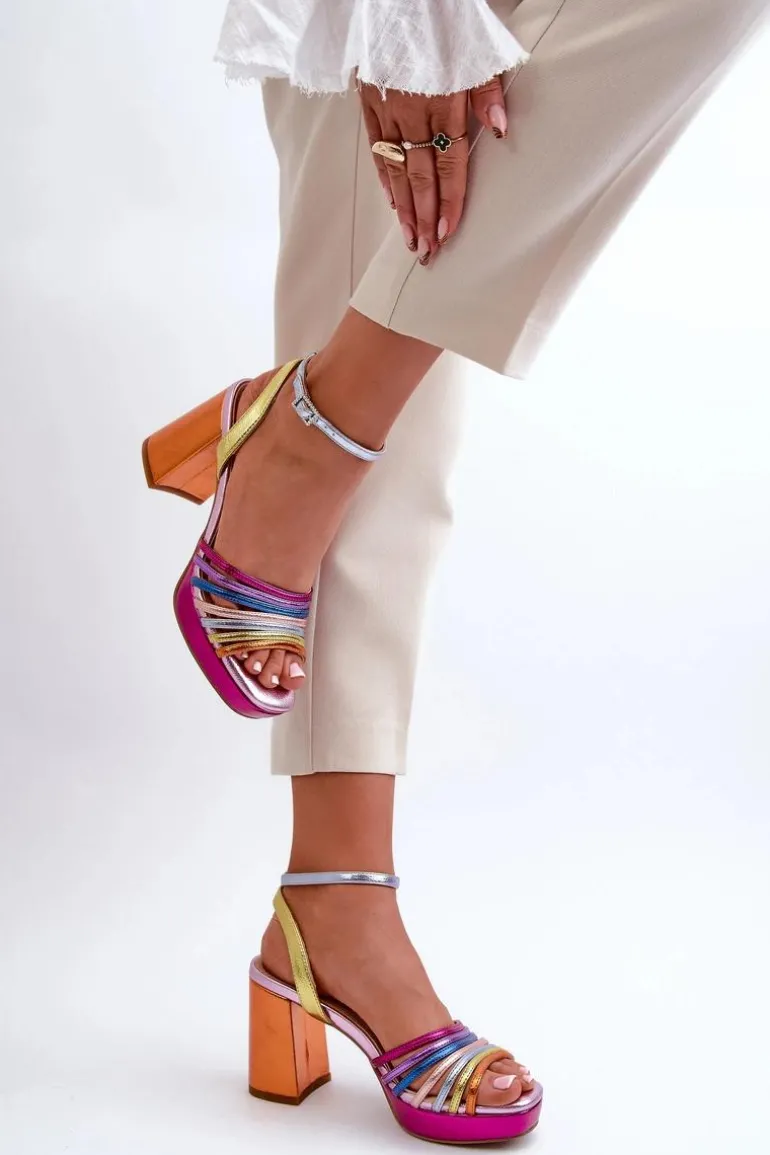 Sandały Damskie Na Słupku D&A CR920 Multikolor