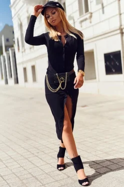 Sandały Damskie Na Słupku Maciejka Czarne Zamszowe 04122-01