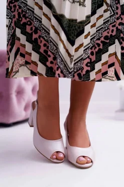 Sandały Damskie Na Słupku Sergio Leone SK765 Różowa Perła Vime