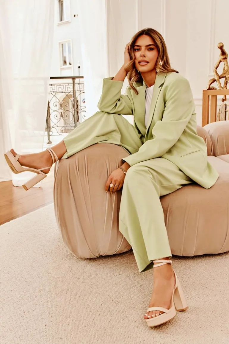 Sandały Damskie Na Słupku Z Paseczkiem Beżowe Fevenne