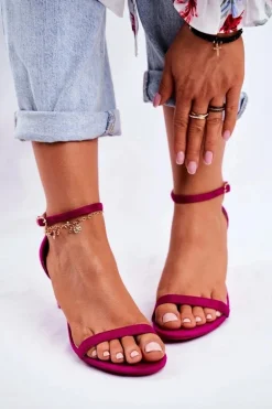 Sandały Damskie Na Szpilce Klasyczne Fuksja Mintore