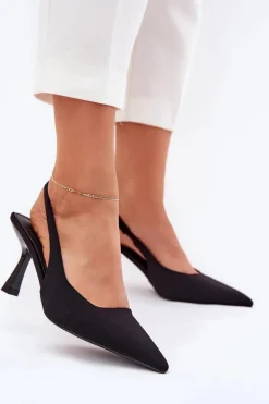 Sandały Damskie Na Szpilce Czarne Lunira
