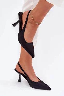 Sandały Damskie Na Szpilce Czarne Lunira