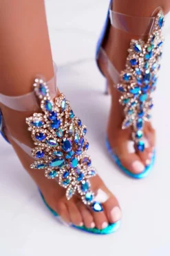 Sandały Damskie Na Szpilce Lu Boo Benzynowe 2047-89 Milleni