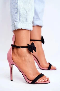 Sandały Damskie Na Szpilce Królicze Uszka Różowe Honey Bunny