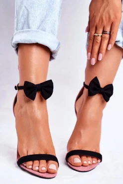 Sandały Damskie Na Szpilce Królicze Uszka Różowe Honey Bunny