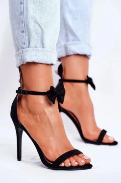 Sandały Damskie Na Szpilce Królicze Uszka Czarne Honey Bunny
