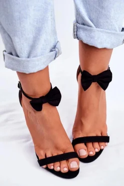 Sandały Damskie Na Szpilce Królicze Uszka Czarne Honey Bunny