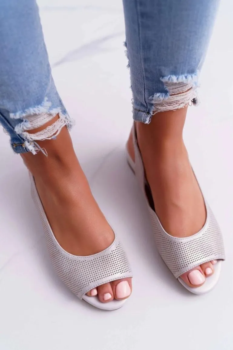 Sandały Damskie Płaski Obcas Sergio Leone SK809 Beżowe Skaldo