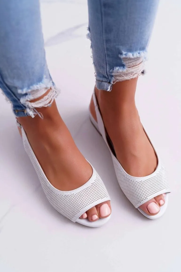 Sandały Damskie Płaski Obcas Sergio Leone SK809 Srebrne Skaldo