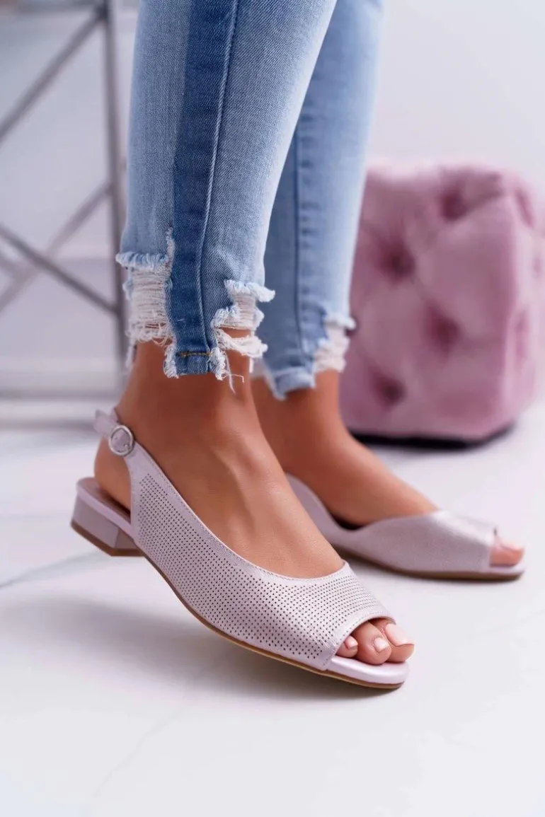 Sandały Damskie Płaski Obcas Sergio Leone SK809 Różowe Skaldo