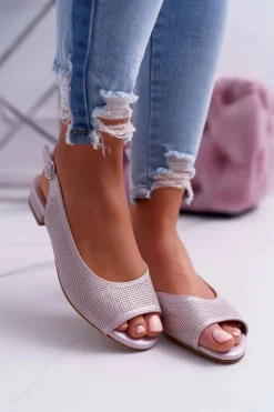 Sandały Damskie Płaski Obcas Sergio Leone SK809 Różowe Skaldo