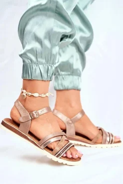 Sandały Damskie Płaskie Brązowe Replay