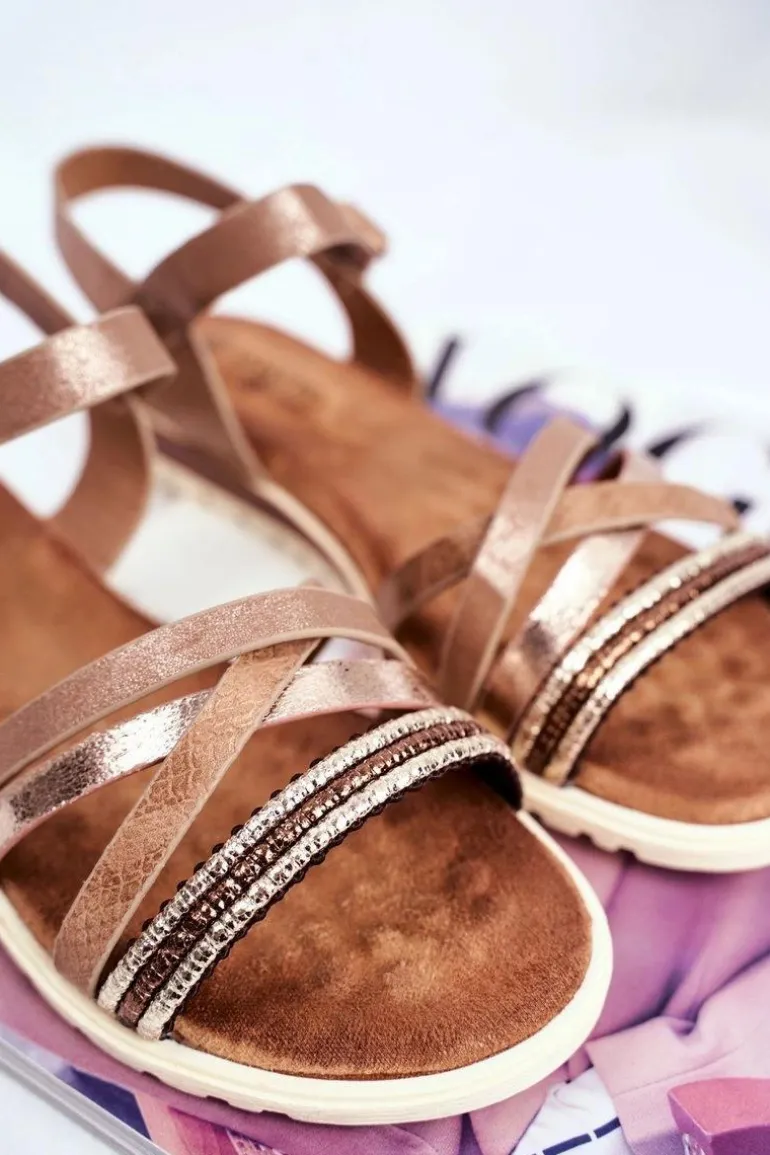 Sandały Damskie Płaskie Brązowe Replay