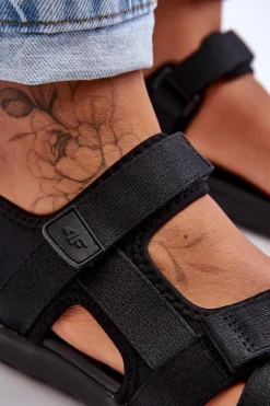 Sandały Damskie Sportowe 4F 4FSS23FSANF014-20S Czarne