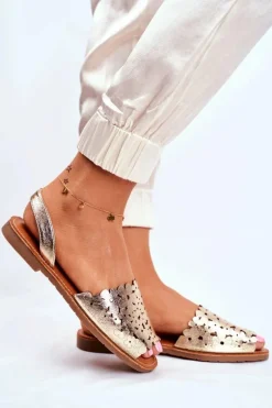 Sandały Damskie Wsuwane Złote I Like Summer