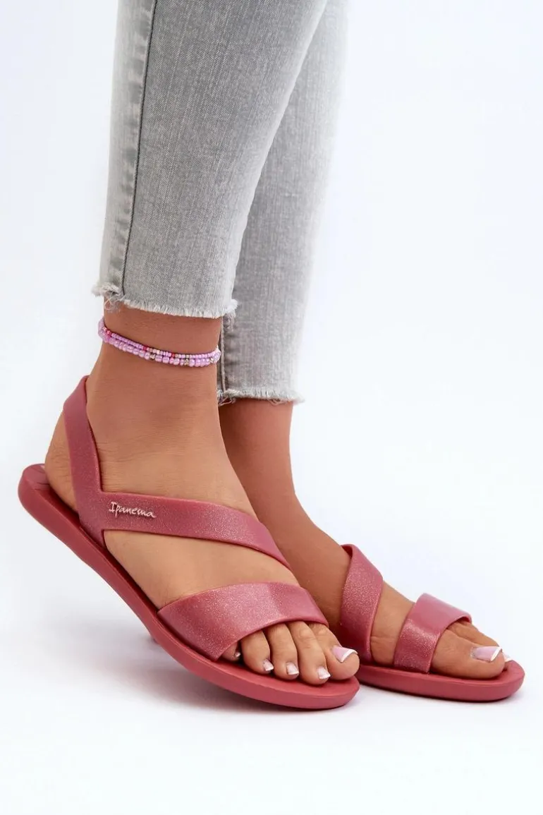 Sandały Damskie Z Brokatem 82429 Ipanema Vibe Sandal Fem Różowe