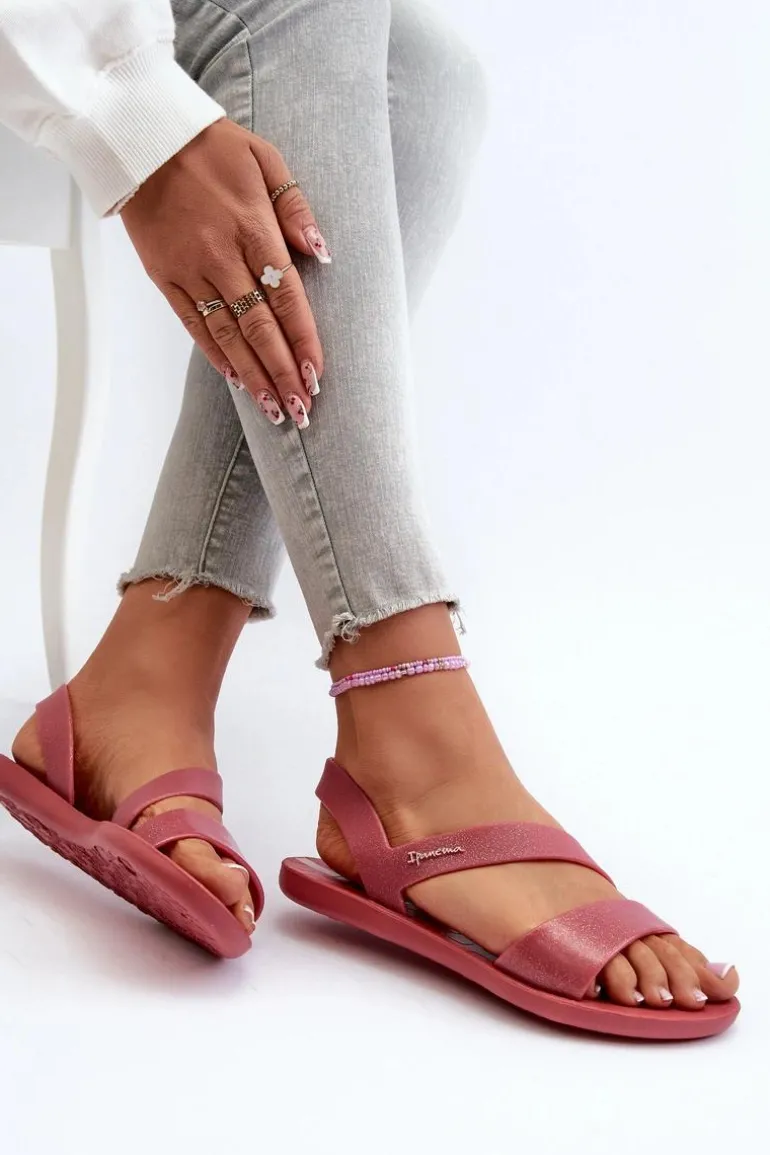 Sandały Damskie Z Brokatem 82429 Ipanema Vibe Sandal Fem Różowe