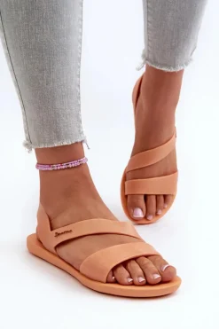 Sandały Damskie Z Brokatem 82429 Ipanema Vibe Sandal Fem Pomarańczowe